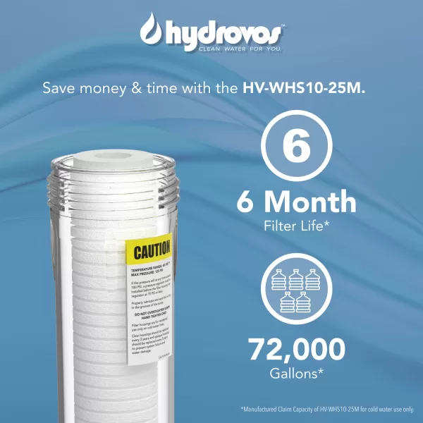 HV-WHS10-25M Standard Capacity Water FIlter lasts 6 months