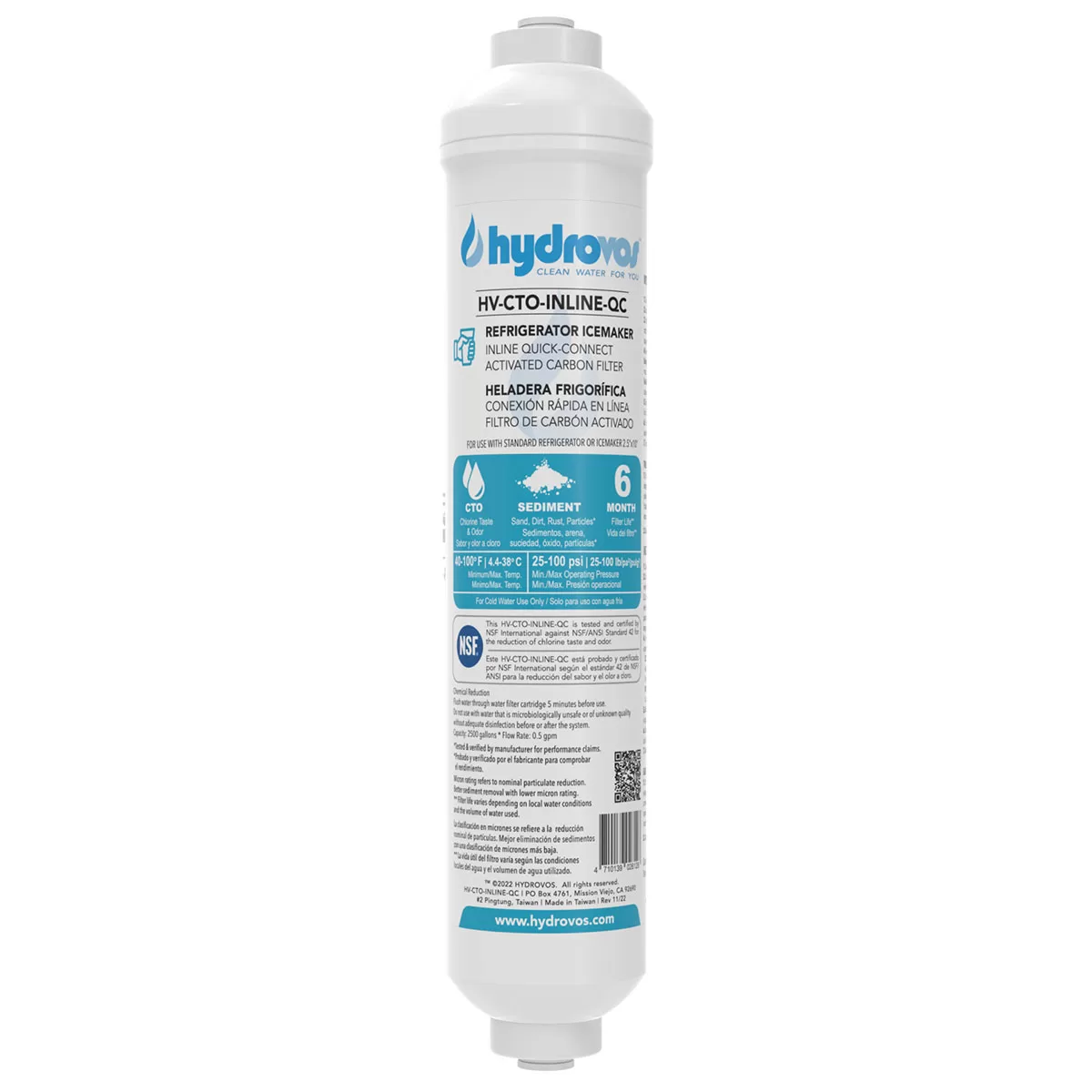 Hydrovos HV-CTO-INLINE QC kitchen water filter