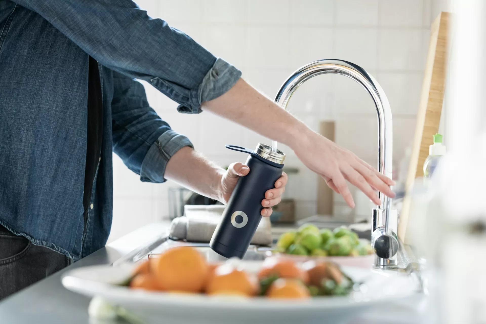 Picture of filling up a water bottle